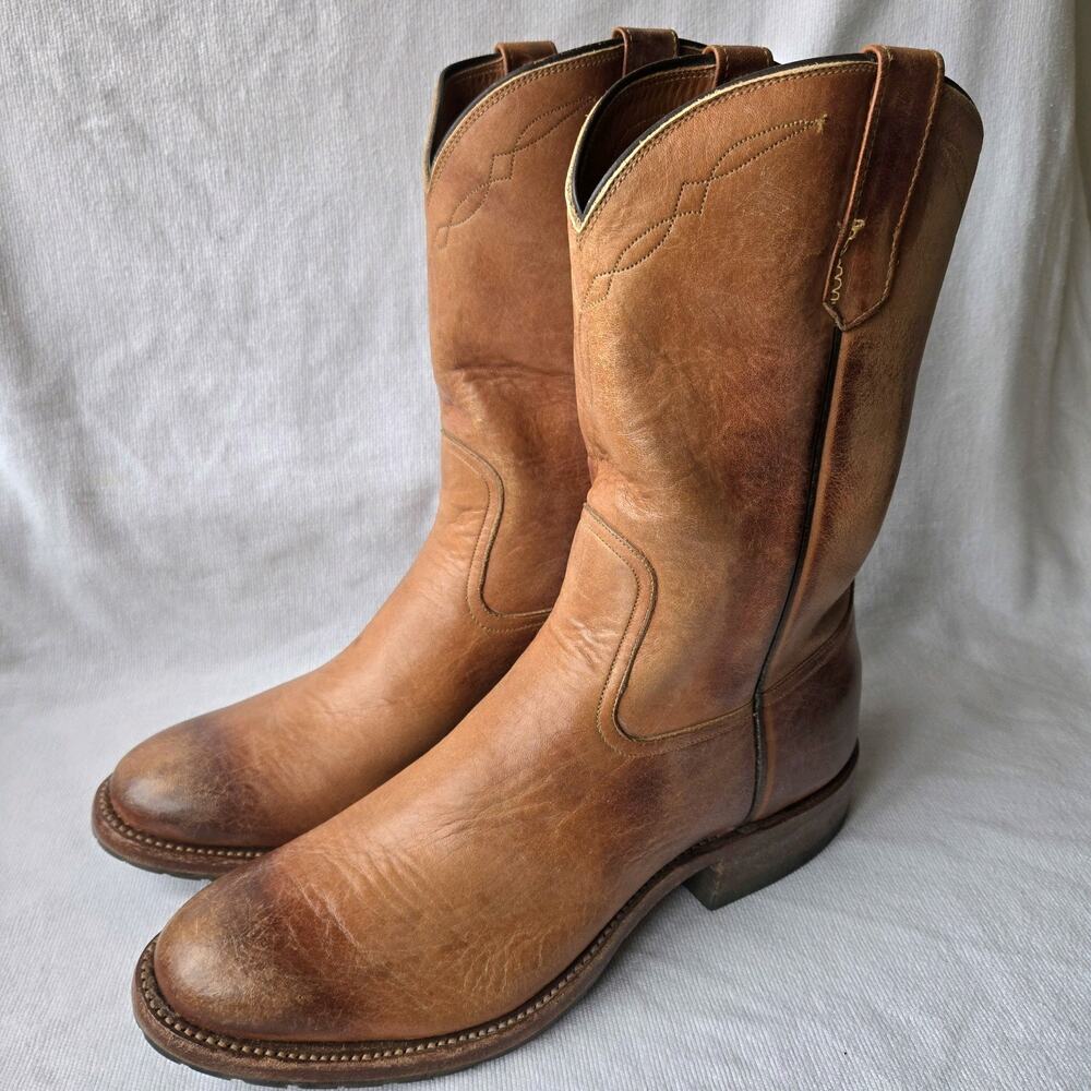 Rios of Mercedes Kemo Sabe Mens Distressed Leather Western Cowboy Boots Size 10